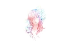  dlei flowers headphones megurine_luka pink_hair vocaloid 