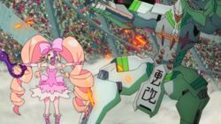  animated animated battle blade_regalia blonde_hair female harime_nui kill_la_kill sanageyama_uzu smile spoilers twintails 