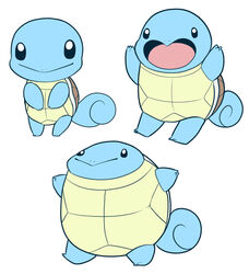  :d black_eyes closed_mouth commentary heart-shaped_mouth looking_at_viewer mary_cagle no_humans open_mouth pokemon pokemon_(creature) simple_background smile squirtle white_background 