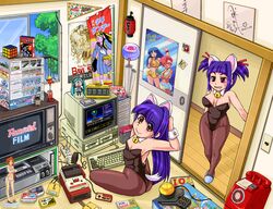  1980s_(style) 2girls anachronism animal_ears annotated aoshima_bunka_kyouzai ass autumn_leaves bavi_stock bell bigfoot_(combat_armor) bikini bikkuriman blue_hair board_game bromry_eyevan_dt-2 brown_legwear cameo cat_ears chaos_angels clock commentary_request computer computer_keyboard controller cosmo_hoshimaru cutter_lightan desert_gunner dirty_pair door dougram drinking_bird energy_gun famicom famicom_disk_system fanroad figure flag flip_clock floppy_disk from_above fusuma game_&amp;_watch game_cartridge game_console game_controller hair_intakes hair_ribbon hand_fan hatsune_miku hudson_shooting_watch jingle_bell kei_(dirty_pair) kittysuit lantern leaf light_switch loaded_interior long_hair looking_back lum lyrical_nanoha magazine_(object) magazine_stack mahou_shoujo_lyrical_nanoha_strikers maple_leaf md5_mismatch model_kit monitor multiple_girls nanashi&#039;s_elder_sister_(bunny) nanashi_(bunny) nanashi_mushi nec_pc-8801 nendoroid nontraditional_playboy_bunny open_door original otaku ougon_senshi_gold_lightan pantyhose paper_fan payphone pennant phone poster_(object) power_strip programming_(topic) ray_gun red_eyes resolution_mismatch retro_artstyle ribbon robodacchi room rubik&#039;s_cube shikishi_(object) shogi sky sliding_doors slippers sony spring_onion sticker sweatdrop swimsuit tail taiyou_no_kiba_dougram takamachi_nanoha tatami television ten_(urusei_yatsura) tengu tondera_house_no_daibouken toy translated tree uchiwa urusei_yatsura videocassette vocaloid walk-in weapon wide_hips window yamabushi_tengu yellow_eyes yuri_(dirty_pair) zunou_senkan_galg 