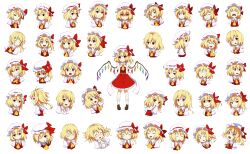  &gt;_&lt; +_+ :&lt; :d :t ^_^ angry annoyed ascot blonde_hair blush bobby_socks bow clenched_teeth closed_eyes commentary_request crying expressions fangs female fingers_together flandre_scarlet grin happy hat hat_bow hat_ribbon head_tilt highres jitome large_bow loafers looking_back looking_down messy_hair mount_whip multiple_views neck_ribbon no_headwear o_o oerba_yun_fang one_eye_closed open_clothes open_mouth open_shirt pout profile red_eyes ribbon shaded_face shirt shoes short_hair side_ponytail simple_background skirt skirt_set sleeping sleepy slit_pupils smile smirk socks surprised tears teeth tongue tongue_out touhou undone_neck_ribbon upper_body vest white_background white_socks wince wings 