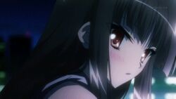  animated animated black_hair blush hime_cut indirect_kiss kore_wa_zombie_desu_ka? lowres sarasvati_(kore_wa_zombie_desu_ka?) smile 