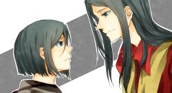  2boys aged_down aged_up bad_id bad_pixiv_id black_eyes black_hair cako_(a_ben) dual_persona fate/zero fate_(series) green_eyes green_hair long_hair lord_el-melloi_ii male_focus multiple_boys sidelocks time_paradox waver_velvet 