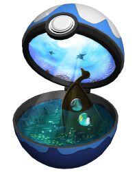  boat commentary_request coral dive_ball female fish joy_(pokemon) mantine miniature minimized open_poke_ball photoshop_(medium) pikachu poke_ball pokemon pokemon_(creature) ruun_(abcdeffff) ship water watercraft 