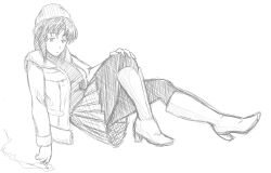  bad_deviantart_id bad_id black_lagoon boots casual cigarette coat female greyscale hat high_heels hisao-kun jacket knee_boots monochrome open_clothes open_jacket pantyhose pleated_skirt raised_eyebrow revy_(black_lagoon) shoes skirt smoking solo winter_clothes 