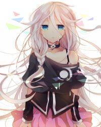  bad_id bad_pixiv_id bare_shoulders blonde_hair blue_eyes braid choker female grey_hair ia_(vocaloid) long_hair looking_at_viewer off_shoulder shimotsuki_eri solo twin_braids very_long_hair vocaloid 