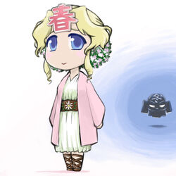  blonde_hair blue_eyes commentary_request female fuyu_shogun haru-chan imuhata_shimuro lowres nhk_(broadcaster) tareme 