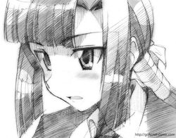  asura_cryin&#039; commentary_request female gofu greyscale monochrome portrait sketch solo takatsuki_kanade traditional_media 