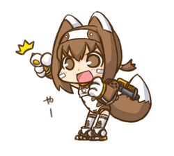  animal_ears bad_id bad_pixiv_id busou_shinki chibi doll_joints female joints lowres nekoyama open_mouth pomock solo tail 