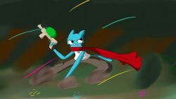  16:9 action_pose anthro boltswift cartoon_network clothed clothing domestic_cat felid feline felis female hi_res mammal nicole_watterson paintball paintball_gun pose scarf solo the_amazing_world_of_gumball 