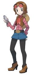  boots game_freak glasses hat high_heel_boots high_heels highres my_pokemon_ranch nintendo official_art pokemon pokemon_(game) short_hair sugimori_ken yukari_(pokemon) 