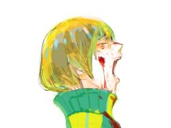  bad_id bad_pixiv_id blood brown_hair closed_eyes female jacket notch5555 open_mouth persona persona_4 satonaka_chie short_hair shouting solo tears tomboy track_jacket 