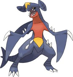  garchomp highres no_humans official_art pokemon simple_background solo tail teeth 