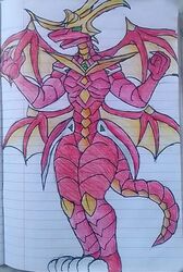  anthro bakugan bakugan_battle_brawlers drago drago_(bakugan) dragon dragon_girl dragoness female female_only lizard_girl lizard_humanoid rule_63 scales scalie sfw simple_background traditional_art 