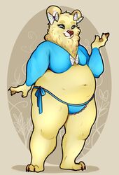  anthro ass bear belly big_butt bikini breasts clothing fake_anna feet female front_view hi_res mammal navel overweight pregnant simple_background slightly_chubby solo swimwear thick_thighs thong underwear view wide_hips 