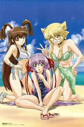  al_azif bikini cleavage demonbane hadoh_ruri hashimoto_hideki leica_(demonbane) megane swimsuits 