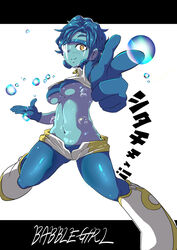  aqua_skin blue_gloves blue_hair blue_pantyhose blush boku_no_hero_academia boots breasts bubble bubble_girl_(boku_no_hero_academia) character_name closed_mouth commentary_request crop_top english_text engrish_text female gloves highres index_finger_raised kiwa_(pokemonwars) looking_at_viewer medium_breasts midriff navel no_bra open_fly pantyhose ranguage shiny_clothes shiny_skin short_hair short_shorts short_sleeves shorts smile solo turtleneck underboob white_footwear white_shorts yellow_eyes zipper 