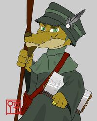  2019 4:5 alvidz anthro book clothed clothing digital_media_(artwork) fully_clothed hat headgear headwear kobold kobold_(5e) logo looking_at_viewer magic_user male portrait robe signature simple_background solo source_request uniform 