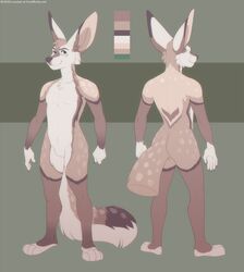  2020 4_toes 5_fingers anthro brown_body brown_fur canid canine digital_media_(artwork) feet fennec_fox fingers fox fur looking_at_viewer lunalei male mammal model_sheet smile solo tail toes true_fox 