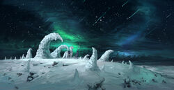  2019 anthro aurora_(phenomenon) breath breathing clothed clothing cloud cool_colors crook detailed_background digital_media_(artwork) dragon duo feral hi_res landscape male mythological_creature mythological_scalie mythology night outside phyn plant robe scalie shooting_star sky snow staff standing star starry_sky themefinland tree walking_stick wingless_dragon winter 