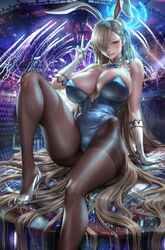  1girls absurd_res absurdly_long_hair arm_length_gloves arm_support asuna_(blue_archive) asuna_(bunny)_(blue_archive) bangs bare_shoulders big_breasts big_thighs blonde_hair blue_archive blue_eyes bowtie bowtie_collar breasts bunny_ears bunny_girl bunnysuit busty cleavage clothing collar cute_face detached_collar extremely_large_filesize extremely_long_hair female female_focus female_only fit fit_female gloves hair_ornament hair_over_one_eye hair_ribbon heels high_resolution highres hips huge_breasts huge_filesize large_breasts large_filesize legs lexaiduer long_hair looking_at_viewer pale-skinned_female pale_skin pantyhose peace_sign ribbon shoes silver_heels slim_girl smile smiling solo solo_focus thick_thighs thighs thunder_thighs toned toned_female v v_sign very_long_hair wide_hips 