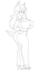  anthro ass big_breasts big_butt breasts canid canine canis clothed clothing conductor's_wife_(sonic) domestic_dog eyelashes female footwear hi_res high_heels huge_breasts krocialblack mammal mature_female sega shoes smile solo sonic_the_hedgehog_(series) the_murder_of_sonic_the_hedgehog thick_thighs 