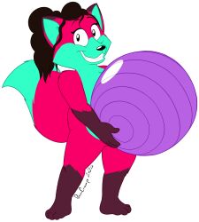  2026 3_toes 4_fingers afterdark16593 alpha_channel anthro arm_tuft ball big_eyes black_nose blue_body blue_fur brown_hair cheek_tuft colored colored_outline dark_hair dated digital_drawing_(artwork) digital_media_(artwork) dipstick_ears dipstick_tail ear_markings elbow_tuft english_description exercise_ball eyebrows eyelashes facial_tuft fangs feet female fingers flat_colors full-length_portrait fur gloves_(marking) hair hip_tuft holding_ball holding_object knee_tuft krita_(artwork) leg_markings leg_tuft light markings multicolored_body multicolored_ears nude_anthro outline pink_body pink_fur plantigrade ponytail portrait pupils purple_ball red_body red_fur sidelocks signature silk_(lurk) simple_background slightly_chubby slightly_chubby_anthro small_pupils smile smiling_at_viewer socks_(marking) solo standing tail tail_markings tail_tuft teeth three-quarter_view toes toony toothy_smile transparent_background tuft two_tone_body wavy_hair white_outline year 