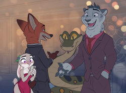 absurd_res accessory amadose anthro apode blue_eyes blush bodily_fluids breasts brown_body brown_fur canid canine choker cleavage clothed clothing disney dress european_rabbit felid female feral forked_tongue fox fur green_body green_eyes green_scales grey_body grey_fur group hi_res jewelry judy_hopps lagomorph legless leporid male mammal necklace necktie nick_wilde open_mouth orange_body orange_fur oryctolagus pantherine pawpads pupils purple_eyes rabbit red_fox reptile scales scalie scut_tail short_tail slit_pupils snake snow_leopard suit sweat sweatdrop tail tan_body tan_fur tan_scales teeth thick_thighs tongue true_fox white_body white_fur wide_hips yellow_sclera zootopia 