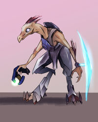  3_fingers 3_toes 4:5 absurd_res akilae06 alien ambiguous_gender anthro arm_quills arm_tuft armor body_armor claws colored digitigrade energy_shield energy_weapon feet finger_claws fingers gun halo_(series) head_crest head_quills hi_res holding_gun holding_object holding_ranged_weapon holding_shield holding_weapon kig-yar looking_at_viewer microsoft plasma_pistol pseudo_hair pupils quills_(anatomy) ranged_weapon red_quills ruuhtian_(kig-yar) scalie shield slit_pupils solo tan_body tan_skin toes tuft weapon xbox_game_studios 