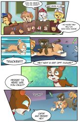  absurdres canine chase_(paw_patrol) english_commentary highres marshall_(paw_patrol) paw_patrol skye_(paw_patrol) tagme tickling 