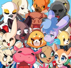  aggressive_retsuko anai_(aggretsuko) angry ape bad_id bad_twitter_id badger binder bird blush building cat_boy cellphone claws closed_eyes clothes deer_girl dog_boy dress earrings everyone eye_contact eyelashes faeriebottle fennec_fox fenneko furry furry_female furry_male gazelle glasses gori_(aggretsuko) gorilla group_picture haida_(aggretsuko) heart hippopotamus hyena inui_(aggretsuko) jacket jewelry komiya_(aggretsuko) lips lipstick looking_at_another looking_at_viewer makeup meerkat meerkat_boy office_lady ookami_(resuko) open_mouth pallas&#039;s_cat phone pig_boy plant red_panda reptile_girl retsuko skirt sweat sweater tadano_(aggretsuko) tail tongue tsunoda_(aggretsuko) washimi_(aggretsuko) window wolf_boy 