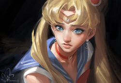  absurdres bad_id bad_pixiv_id bishoujo_senshi_sailor_moon bishoujo_senshi_sailor_moon_s blue_eyes blue_sailor_collar chen_zhang choker circlet crescent crescent_earrings crying crying_with_eyes_open derivative_work earrings female heart heart_choker highres jewelry long_hair magical_girl meme painterly parted_bangs parted_lips pink_lips red_choker sailor_collar sailor_moon sailor_moon_redraw_challenge_(meme) sailor_senshi_uniform screenshot_redraw signature solo tears tsukino_usagi twintails upper_body 