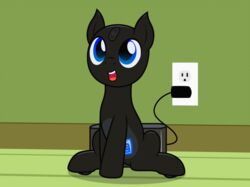  2d_animation animate_inanimate animated badumsquish blue_eyes charging charging_pad cleaning_tool equid equine eufy_robovac fan_character feral grin happy hasbro horse living_machine machine male mammal mr._twister_(oc) my_little_pony open_mouth outlet ponification pony pushbutton robot robot_pony roomba roomba_pony short_playtime sitting smile socket socket_outlet solo subtle_animation vacuum vacuum_cleaner what_has_magic_done what_has_science_done 