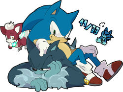  4:3 anthro blue_body blue_fur bodily_fluids chip_(sonic) clothing dated eulipotyphlan fluffy footwear fur gloves green_eyes group hand_on_head handwear hedgehog lying male mammal niwa0w0 on_front red_body red_fur sega shoes simple_background sitting smile sonic_the_hedgehog sonic_the_hedgehog_(series) sonic_the_werehog sonic_unleashed square_crossover sweat were wereeulipotyphlan werehog white_background white_body white_fur yellow_eyes 