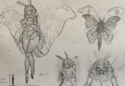  anthro arthropod clothed clothing duo female female_pred height_comparison hi_res human imminent_vore insects lepidopteran macro male male/female male_prey mammal mandibles micro moth open_mouth sirwhiffalot size_difference surprised teeth third-party_edit thought_bubble wings 