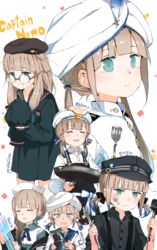  1other :d apron aqua_eyes badge baker_nemo_(fate) bare_legs beret black_apron black_headwear black_ribbon black_sailor_collar black_shirt blonde_hair blue_eyes blue_hair blush bow braid brown_hair button_badge captain_nemo_(fate) character_name closed_eyes closed_mouth collared_shirt dirty dirty_face dress_shirt egg_(food) engineer_nemo_(fate) facing_viewer fate/grand_order fate_(series) food fried_egg from_side frown frying_pan glasses gomennasai gradient_hair grin hair_ribbon hammer hat hat_feather highres holding light_frown long_hair long_sleeves low_twintails marine_nemo_(fate) mechanic mole mole_under_eye multicolored_hair multiple_views nemo_(fate) nurse_cap nurse_nemo_(fate) open_mouth overalls oversized_object professor_nemo_(fate) ribbon round_eyewear sailor_collar shirt short_hair short_twintails sidelocks simple_background single_braid sleeves_past_fingers sleeves_past_wrists sleeves_rolled_up smile spatula standing striped_clothes striped_shirt syringe teeth tied_hair torpedo turban twintails upper_body v-shaped_eyebrows very_long_sleeves white_background white_bow white_headwear white_shirt wrench 