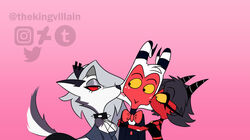  absurd_res anthro black_hair breasts canid canid_demon canine clothed clothing demon fangs female fighting_over_boy fluffy fluffy_tail fur grey_body grey_fur grey_hair group hair hellhound helluva_boss hi_res horn humanoid husband_and_wife imp interspecies kissing licking loona_(helluva_boss) male male/female mammal married_couple millie_(helluva_boss) moxxie_(helluva_boss) multicolored_body multicolored_fur mythological_canine mythological_creature mythology open_mouth red_body simple_background tail teeth thekingvillain tongue tongue_out two_tone_body two_tone_fur white_body white_fur white_hair 