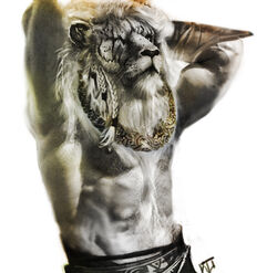  abs ajani_goldmane anthro cafoholickiki catfolk clothing felid hasbro leonin magic magic:_the_gathering male mammal muscular muscular_anthro muscular_male pantherine planeswalker scar solo wizards_of_the_coast 