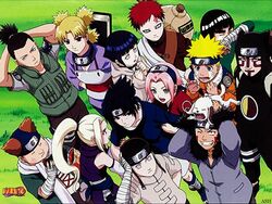  10boys 4girls 6+boys akimichi_chouji bandage black_eyes black_hair blonde_hair blue_eyes blue_hair brown_eyes closed_eyes eyebrows flak_jacket forehead forehead_protector gaara grass green_eyes hair_ties hyuuga_hinata hyuuga_neji ino_yamanaka inuzuka_kiba inuzuku_kiba kanji kankuro konohagakure_symbol multiple_boys multiple_girls nara_shikamaru naruto pink_hair ponytail red_hair rock_lee sakura_haruno short_hair spiked_hair sunagakure_symbol tears teeth temari uchiha_sasuke uzumaki_naruto 