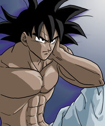  1boy abs black_eyes black_hair dragon_ball dragon_ball_super dragon_ball_z male male_only muscular muscular_male saiyan shounen_jump solo tagme turles 