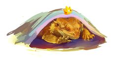  2014 agamid ambiguous_gender bearded_dragon closed_eyes crown feral headgear hi_res lizard reptile scalie solo toulouse_(artist) 