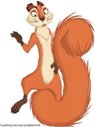  3:4 alpha_channel ambiguous_gender andie buckteeth eyeshadow fur hi_res junglepony makeup mammal open_mouth orange_body orange_fur rodent sciurid semi-anthro simple_background solo teeth text the_nut_job transparent_background tree_squirrel url whiskers 