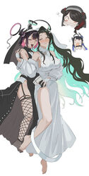  aqua_hair aradia_ravencroft asymmetrical_horns barefoot black_hair blue_hair breasts colored_inner_hair demon_horns family forked_tongue highres hololive hololive_english horns large_breasts long_hair looking_at_viewer malpha_ravencroft mamarissa mole mole_under_eye multicolored_hair multiple_girls nerissa_ravencroft pink_eyes pink_hair red_eyes set7 short_hair siblings sisters smile tongue two-tone_hair uneven_horns virtual_youtuber wavy_hair 