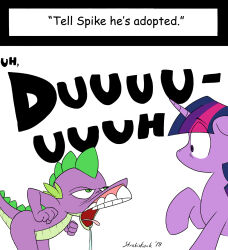  comedy_central dragon drawn_together duo equid equine female friendship_is_magic green_eyes hasbro hi_res horn horse male male/female mammal my_little_pony mythological_creature mythological_equine mythological_scalie mythology pony purple_body scalie simple_background spike_(mlp) strebiskunk twilight_sparkle_(mlp) unicorn white_background 