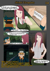  1boy 1girls comic dialogue english_text erogakure fully_clothed naruto naruto_(series) naruto_shippuden page_4 story text uchiha_obito uzumaki_kushina 