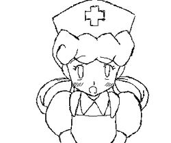  animated black_and_white bloggerman chansey human human_only nintendo nurse_joy pokemon 