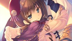  aquaplus blush dungeon_travelers_2 female game_cg gradient gradient_background melvy_de_florencia 