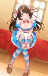  cleavage hisayaki_kyuu shimamura_uzuki the_idolm@ster the_idolm@ster_cinderella_girls thighhighs 