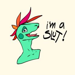  1:1 ambiguous_gender anthro bust_portrait english_text feathers fehu hi_res lizard lizardtitties looking_at_viewer portrait reaction_image reptile scalie simple_background solo text 