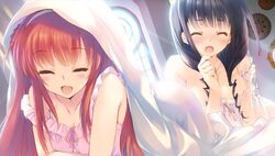  2girls alisia_heart aquaplus dungeon_travelers_2 game_cg indoors melvy_de_florencia multiple_girls 